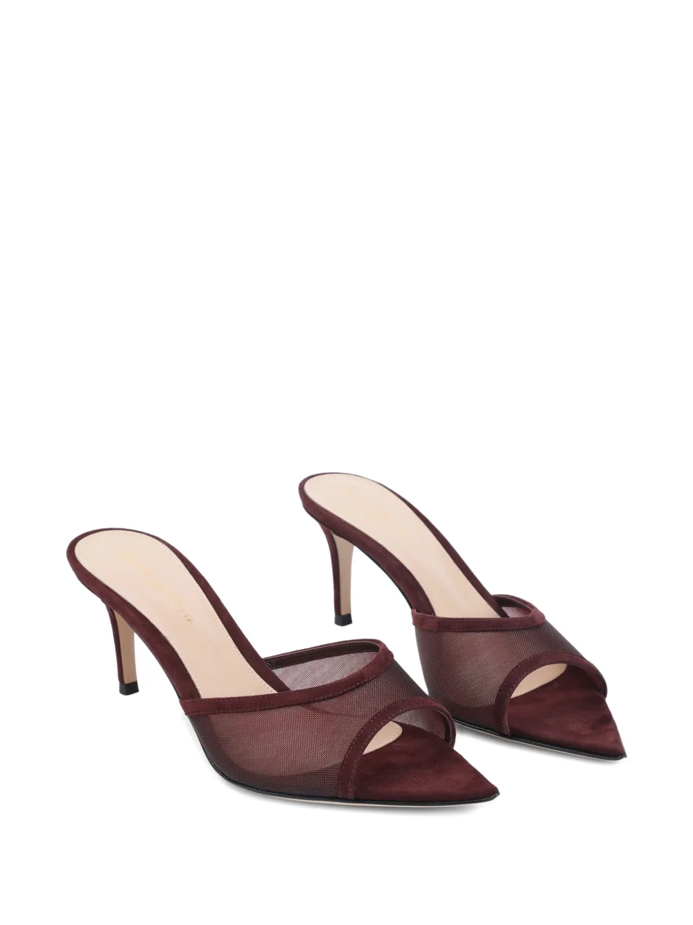 Gianvito Rossi 70 mm leren muiltjes met hak Rood