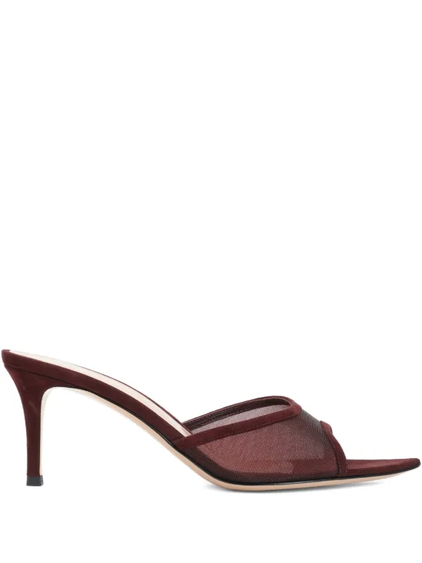 Gianvito Rossi 70mm Leather Heeled Mules in Red