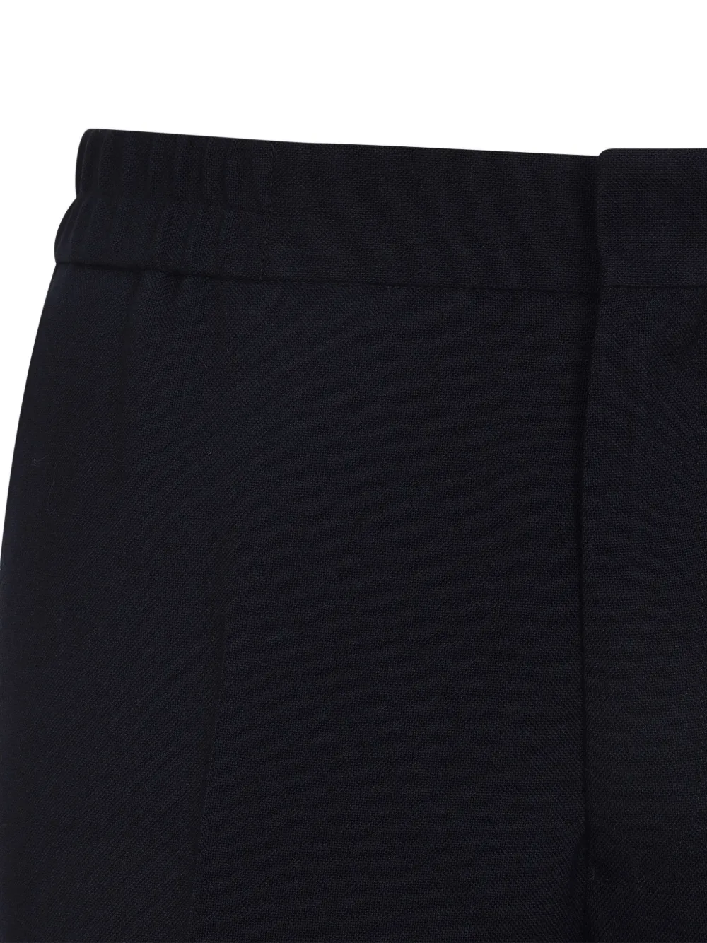 Paul Smith Tailored Blue Wool Trousers With Elastic Waistband In Black