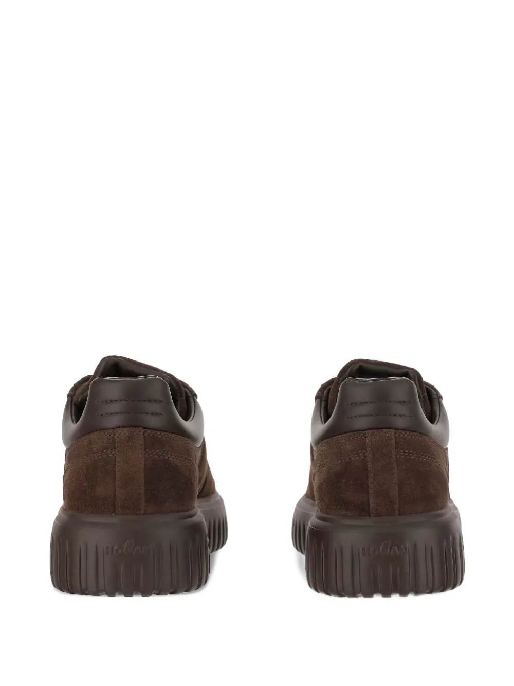 Hogan Brown Suede Sneakers With Padded Collar In Brown