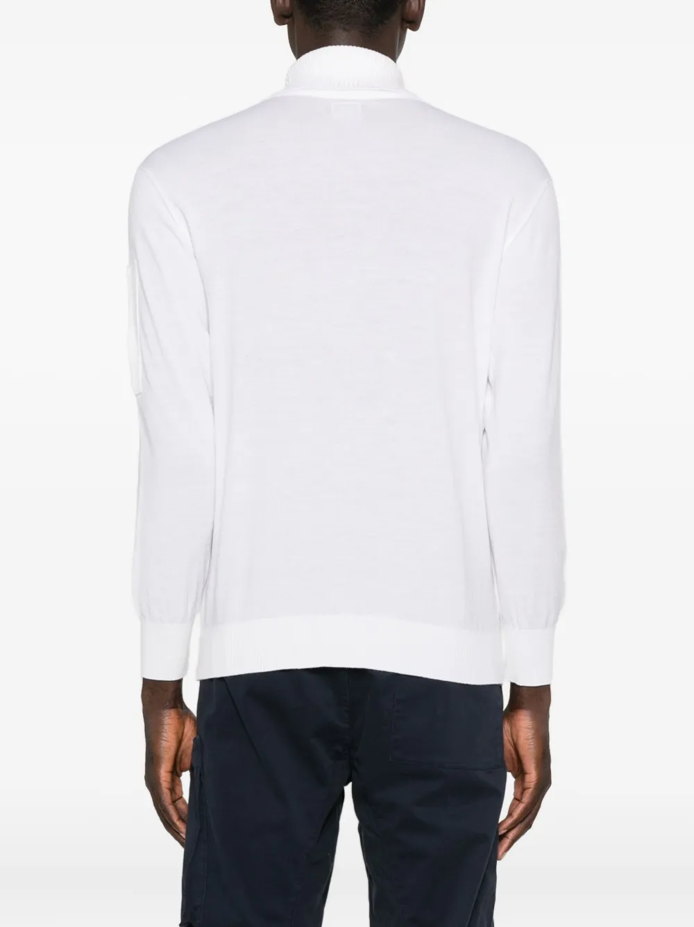 C.p. Company Lens-detail Turtleneck Sweater In White