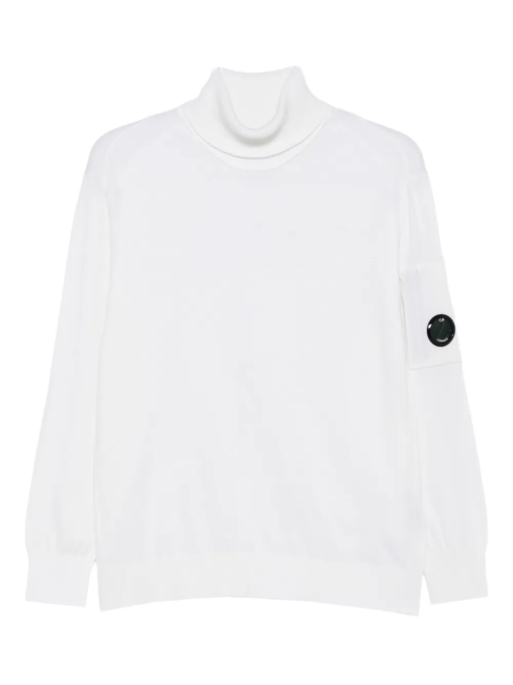 C.P. Company lens-detail turtleneck sweater | White | Image 1