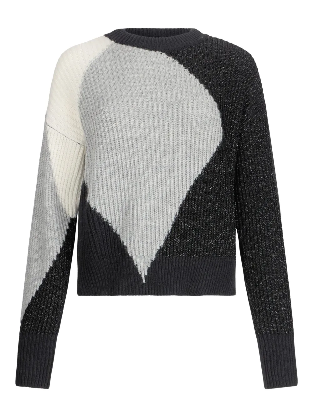 Liu •jo Liu Jo Color-blocked Geometric Knit Sweater In Multi