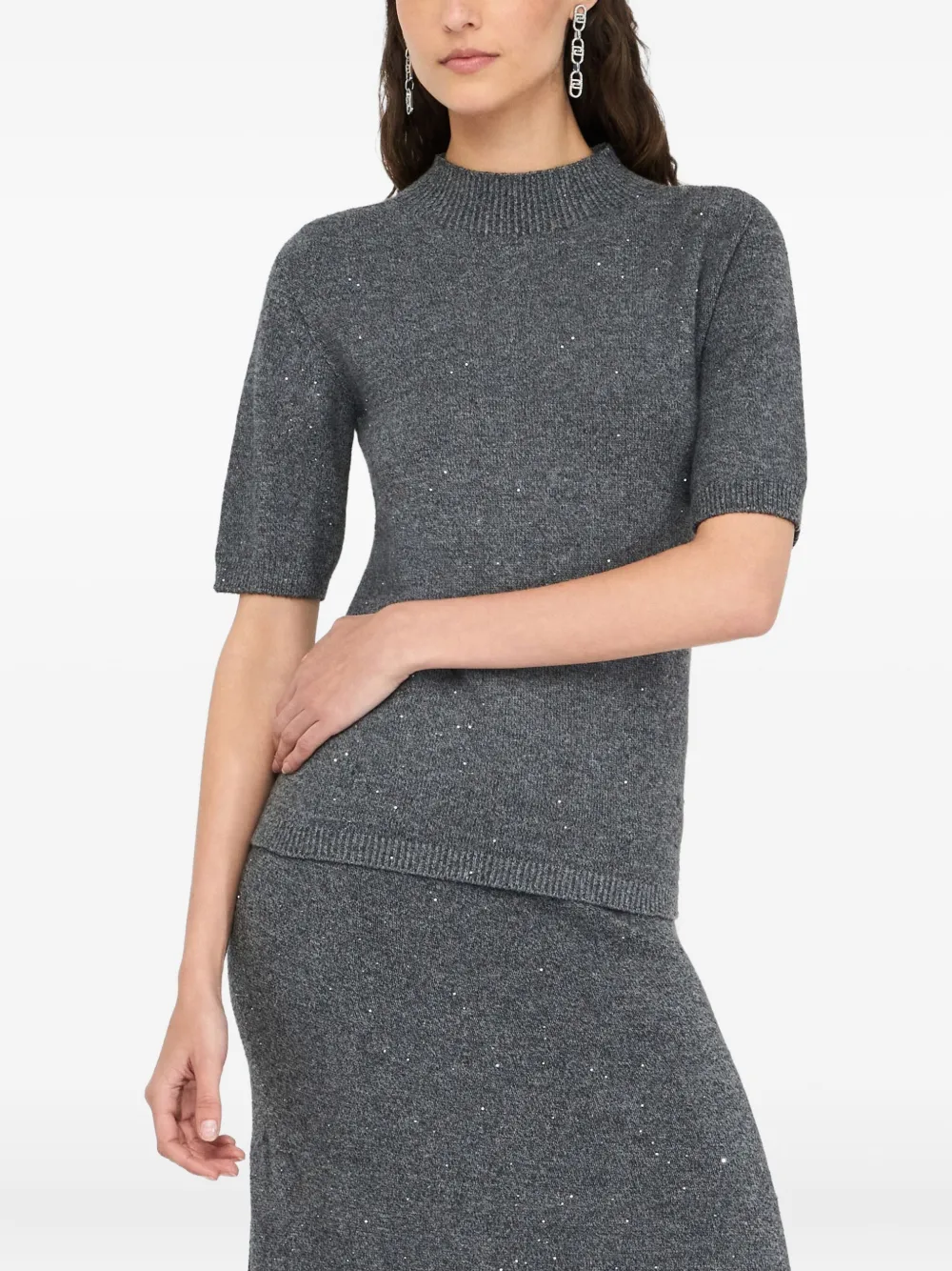 LIU JO mock neck sweater Grijs