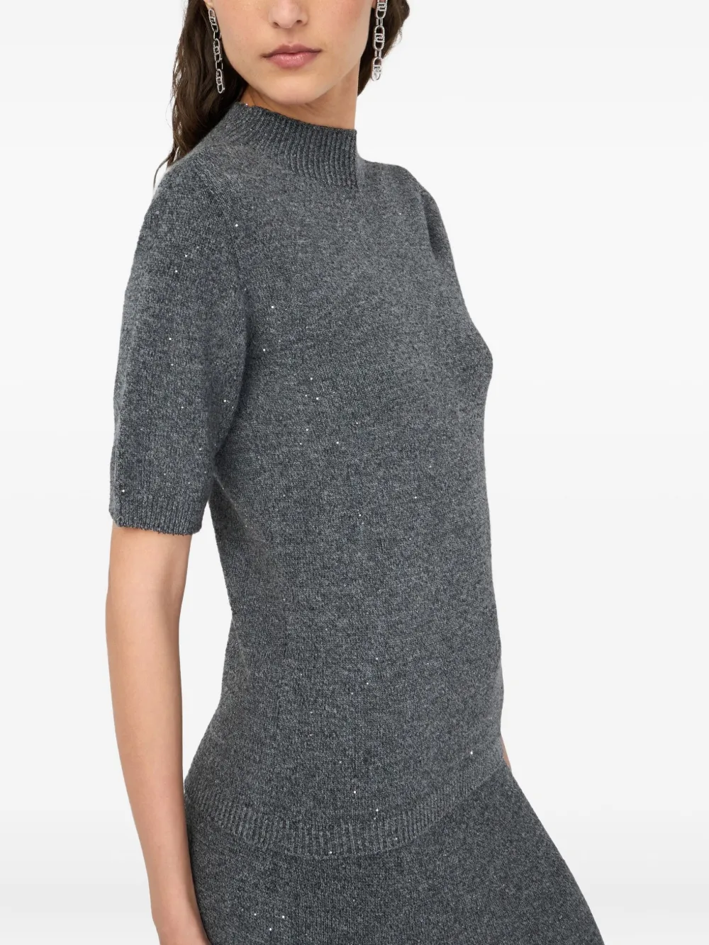 LIU JO mock neck sweater Grijs