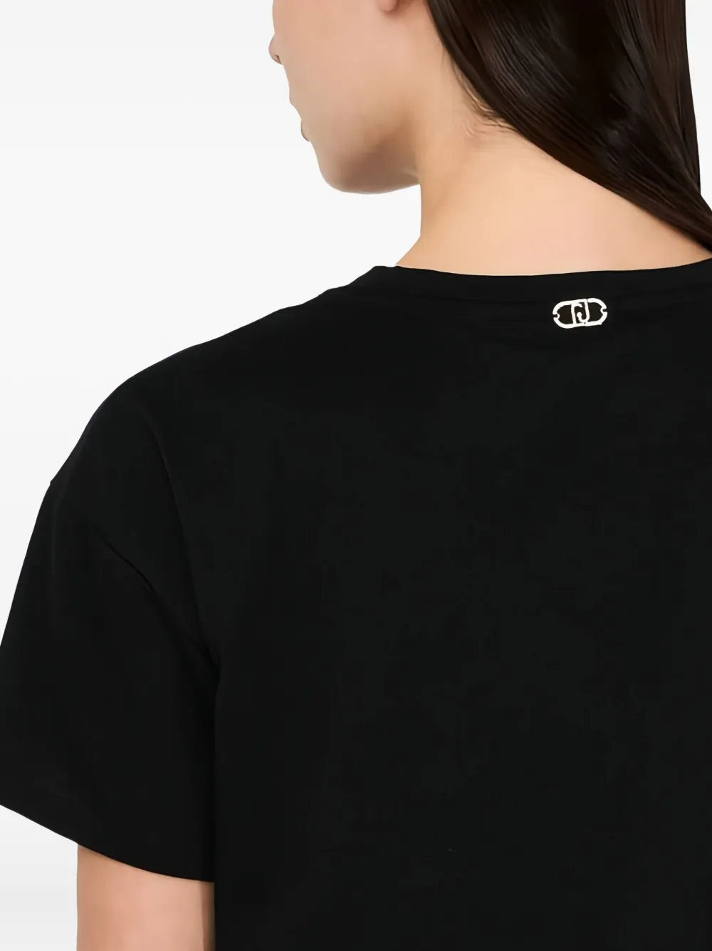 Liu •jo Floral Sequin Embroidery T-shirt In Black
