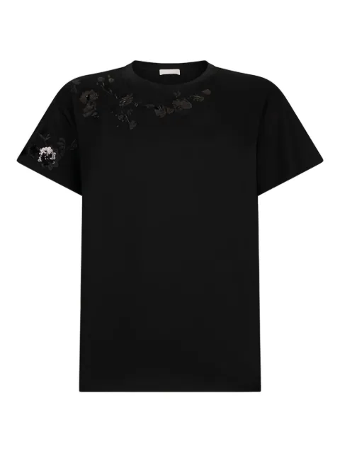 LIU JO floral sequin embroidery T-shirt