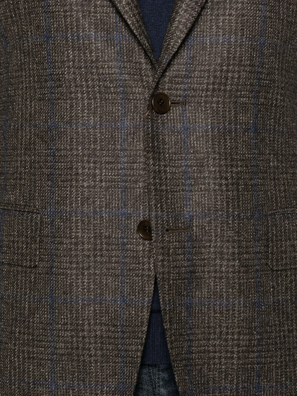 Canali Checked Single-breasted Blazer In Gray