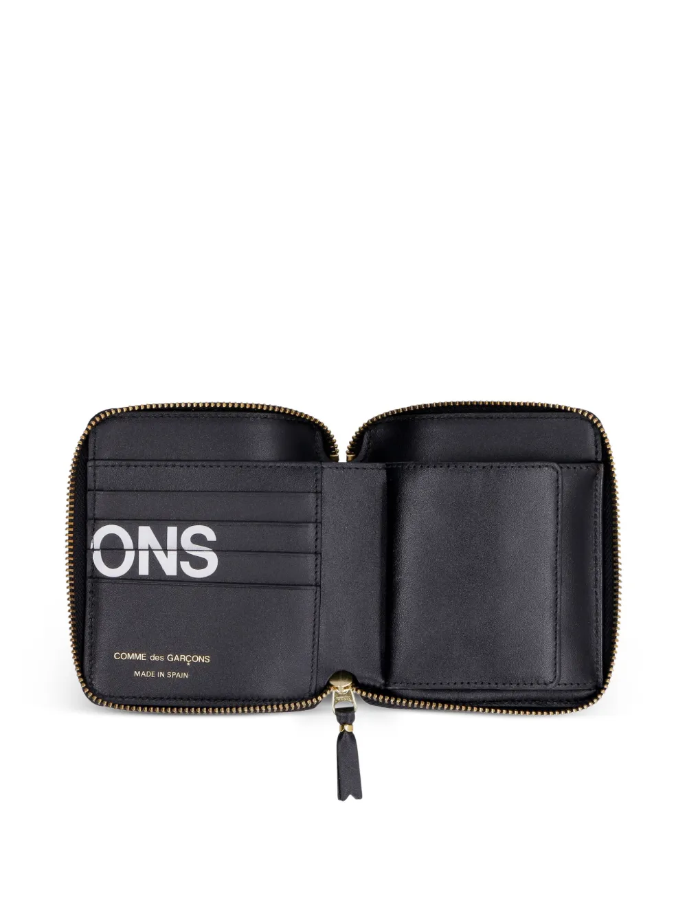 Comme Des Garçons Wallet logo zip-around wallet Zwart