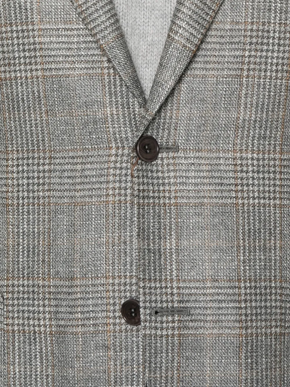 Canali Checked Two-button Blazer In Gray