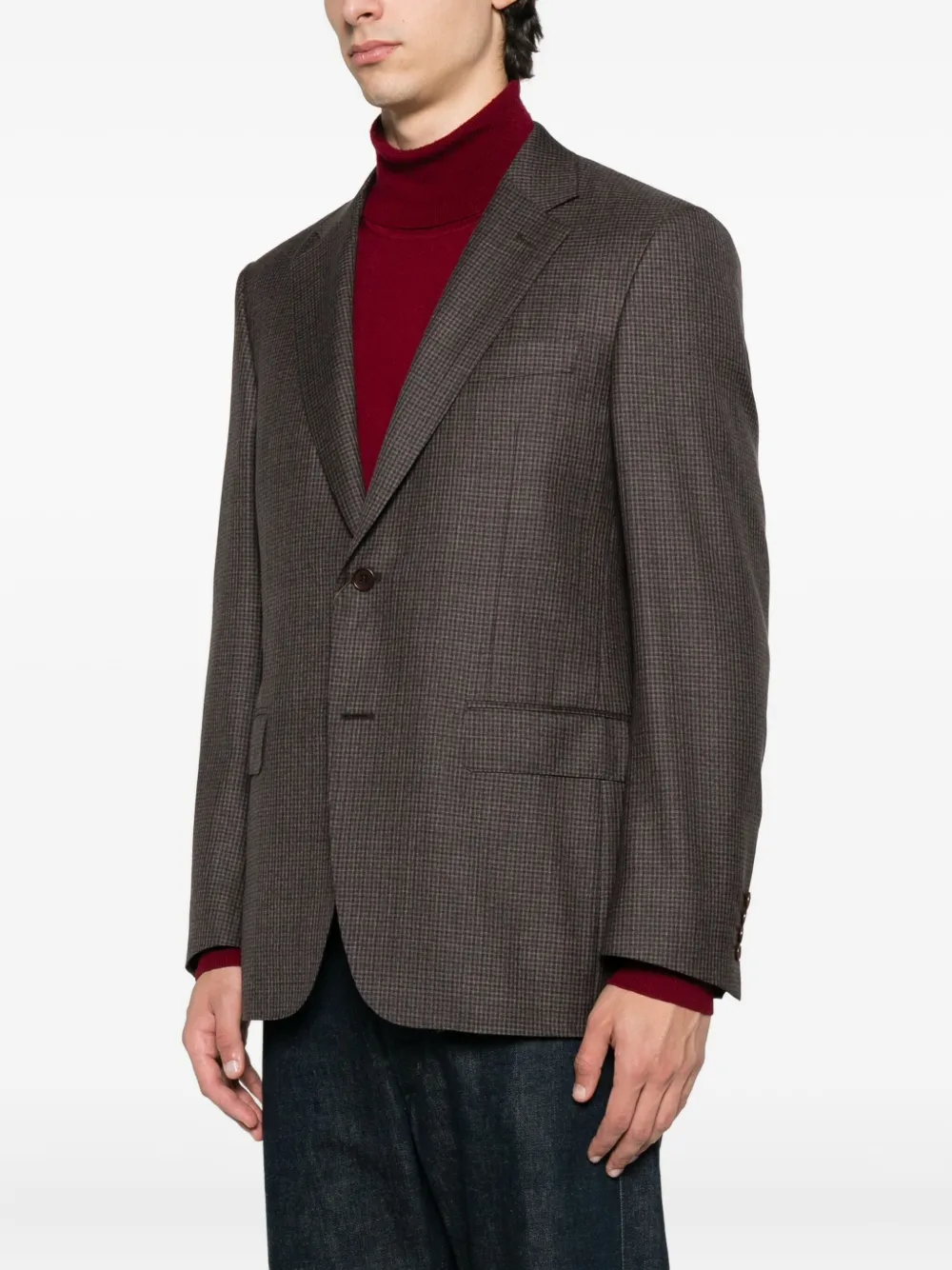  Canali Checked Two-button Blazer - Brown 