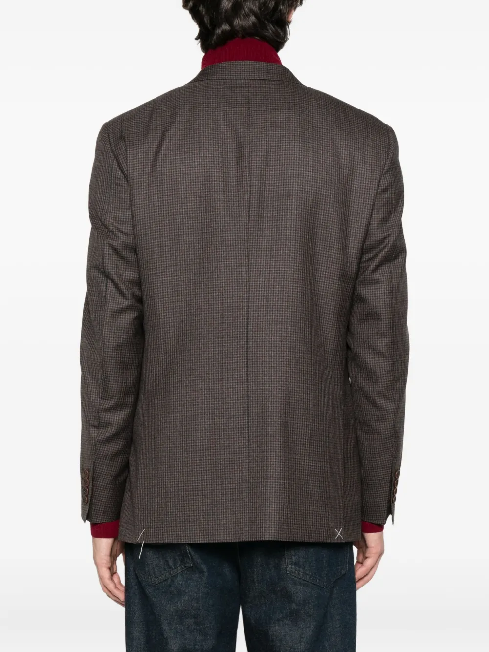 Canali Geruite blazer met twee knopen Bruin