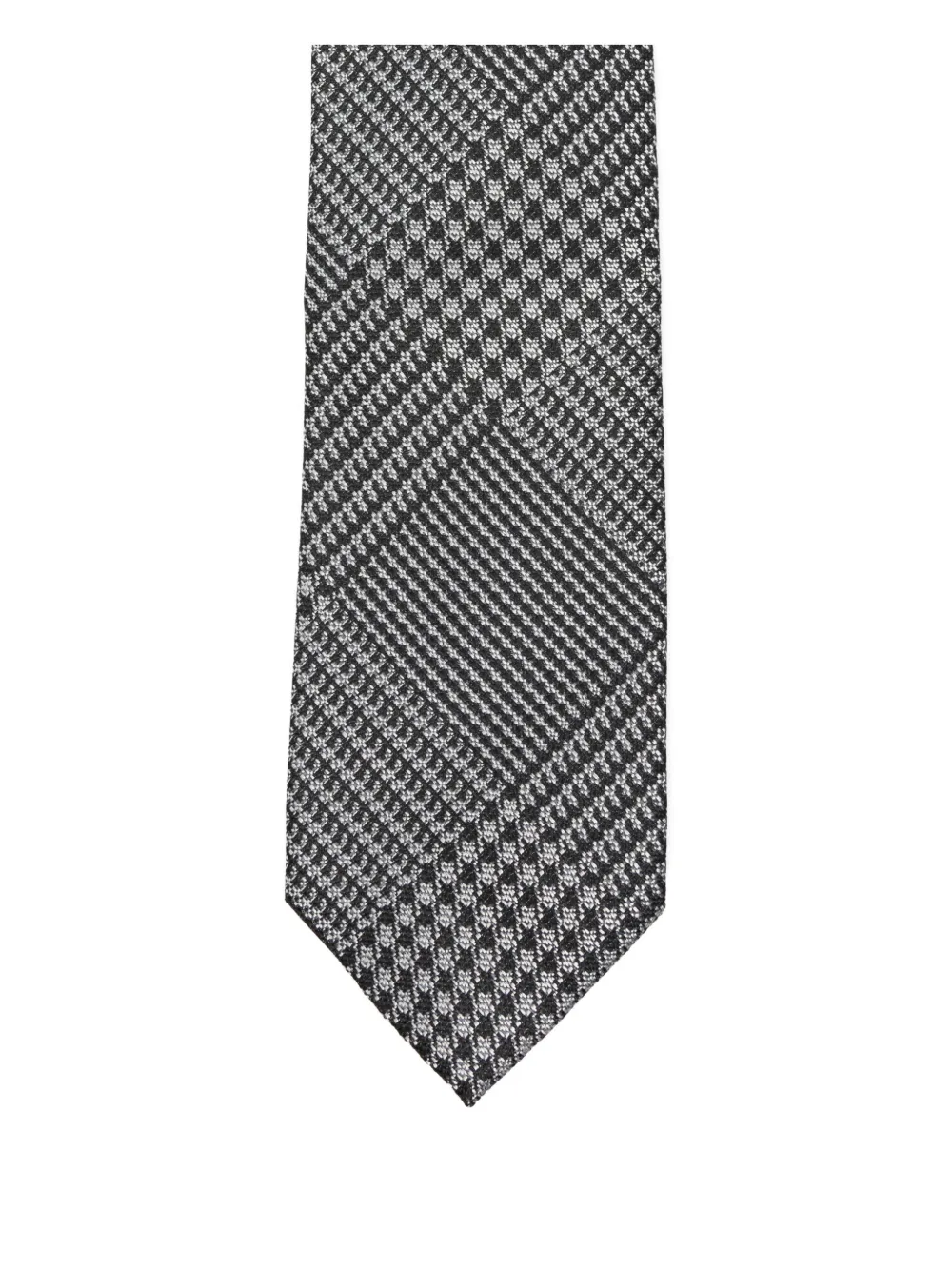 Tom Ford Glen-plaid Tie In Gray