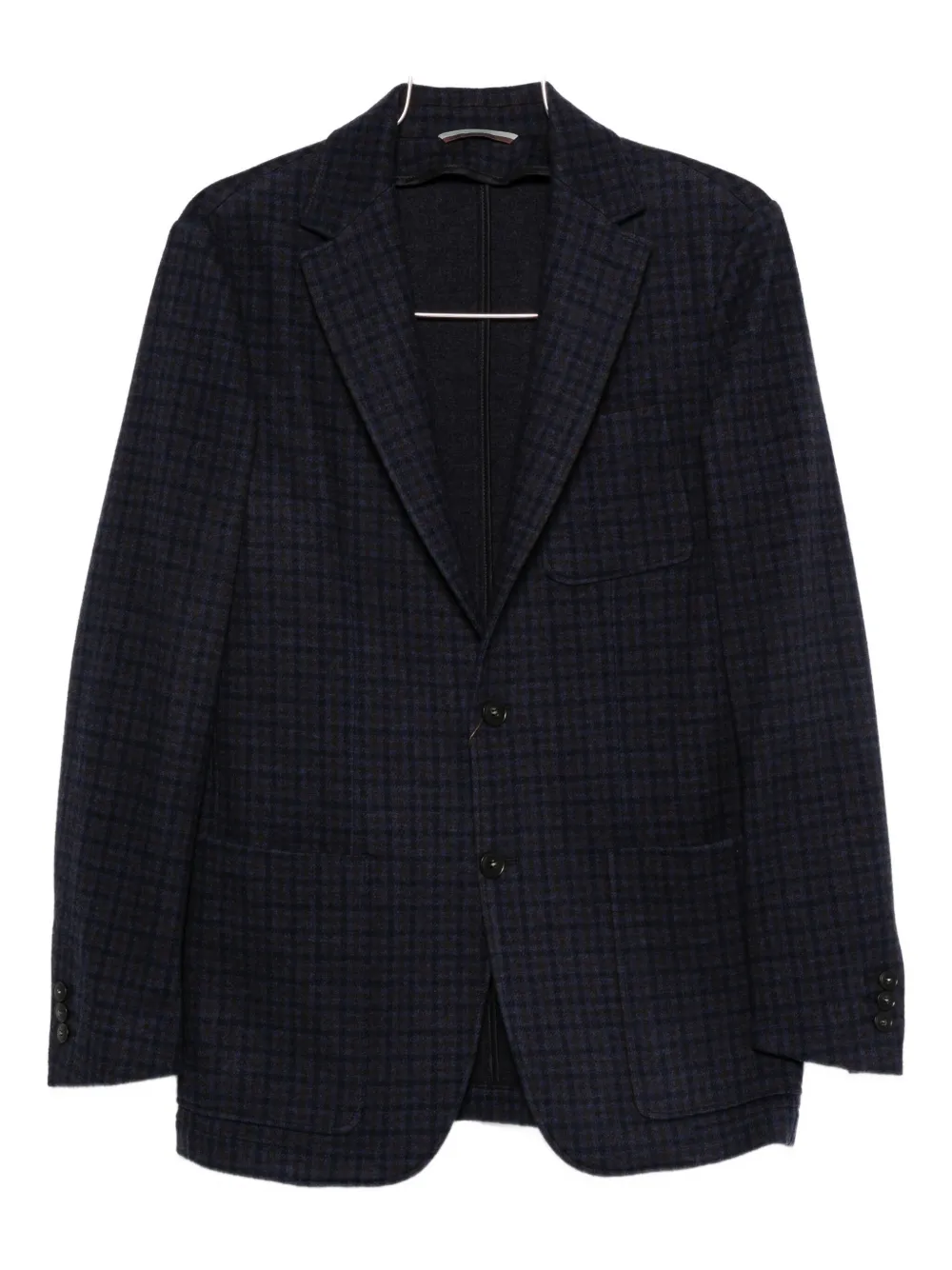 Canali Blazer a quadri con due bottoni - Blu