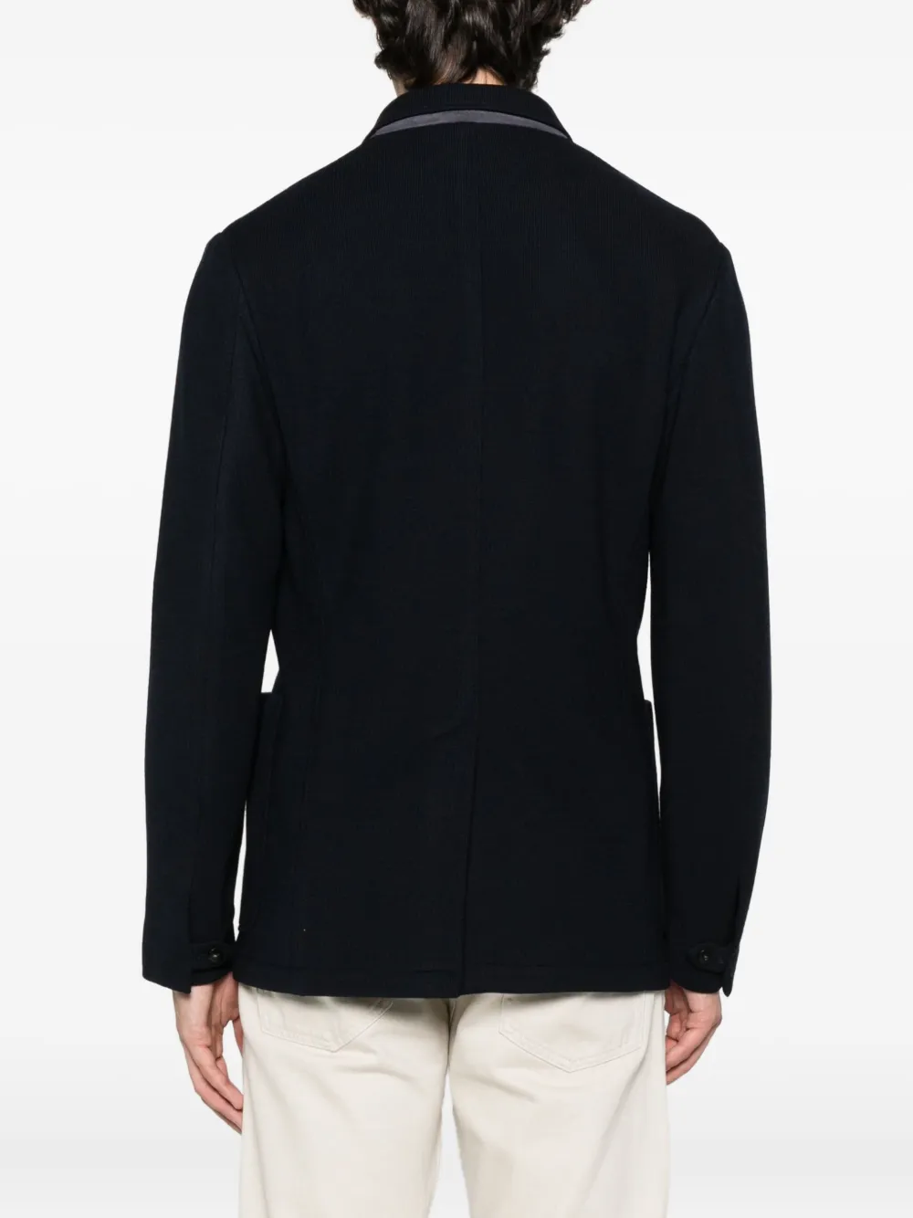 Canali Blazer met opgestikte zak en drie knopen Blauw