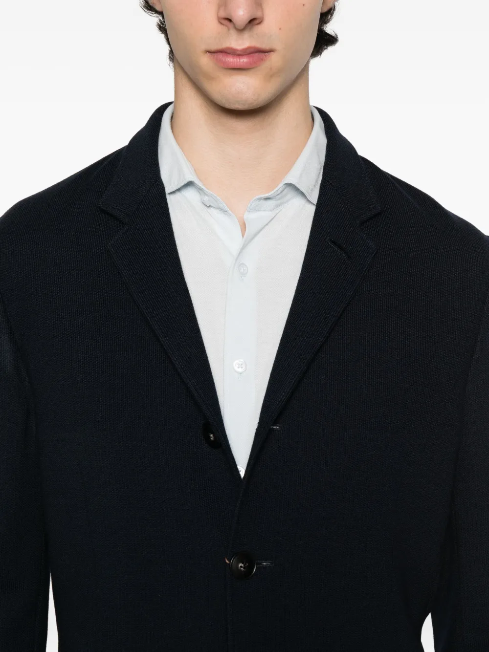 Canali Blazer met opgestikte zak en drie knopen Blauw