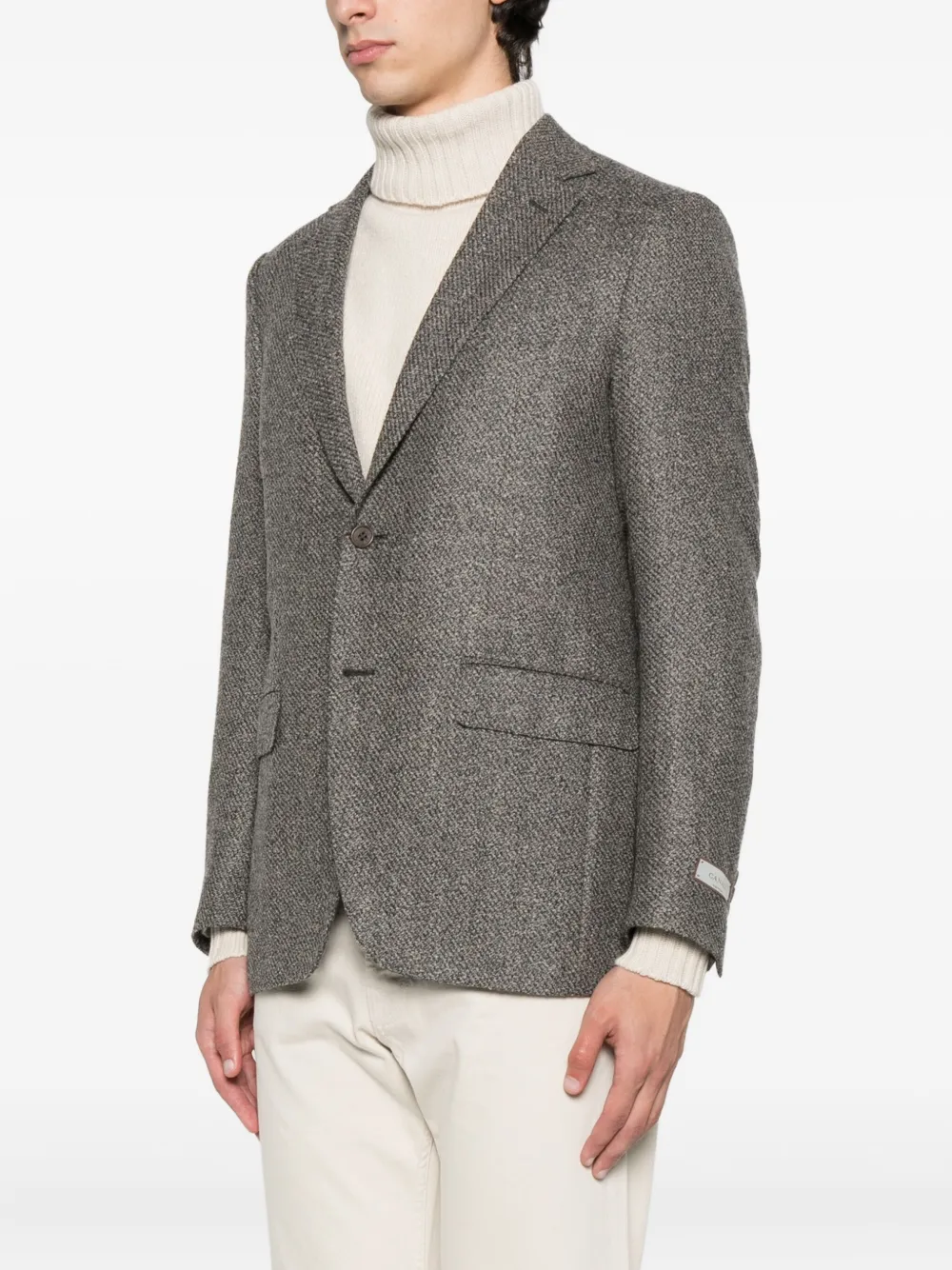 Canali Textured Blazer In Gray