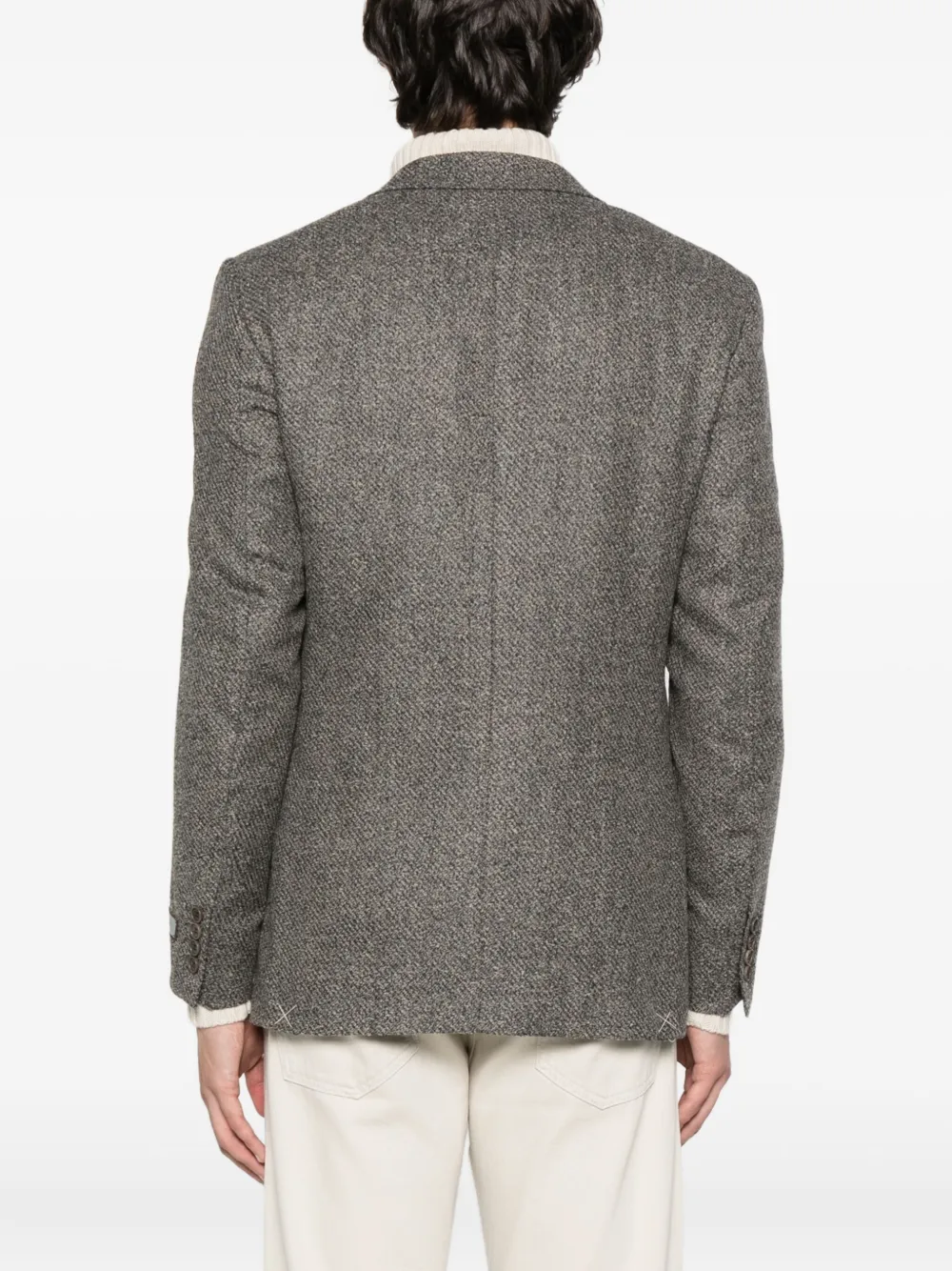 Canali Textured Blazer In Gray