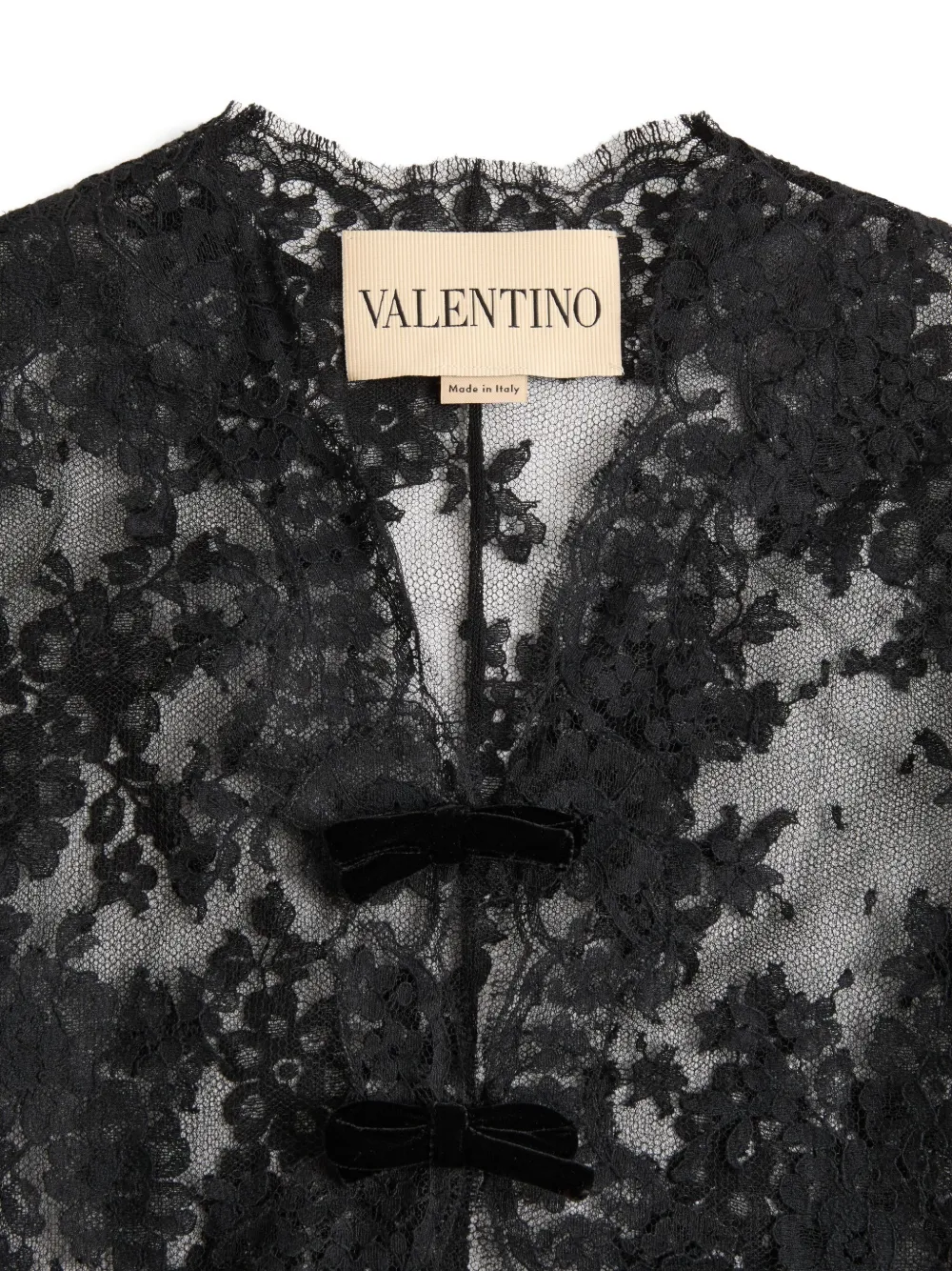 Valentino Lace-panel Top In Black
