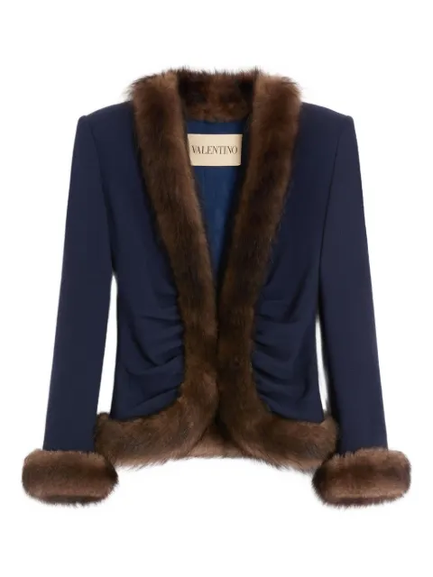 Valentino Garavani fur-trimmed crepe blazer
