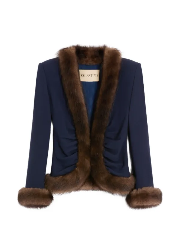 Valentino Garavani Wool Crepe Jacket | Blue | FARFETCH