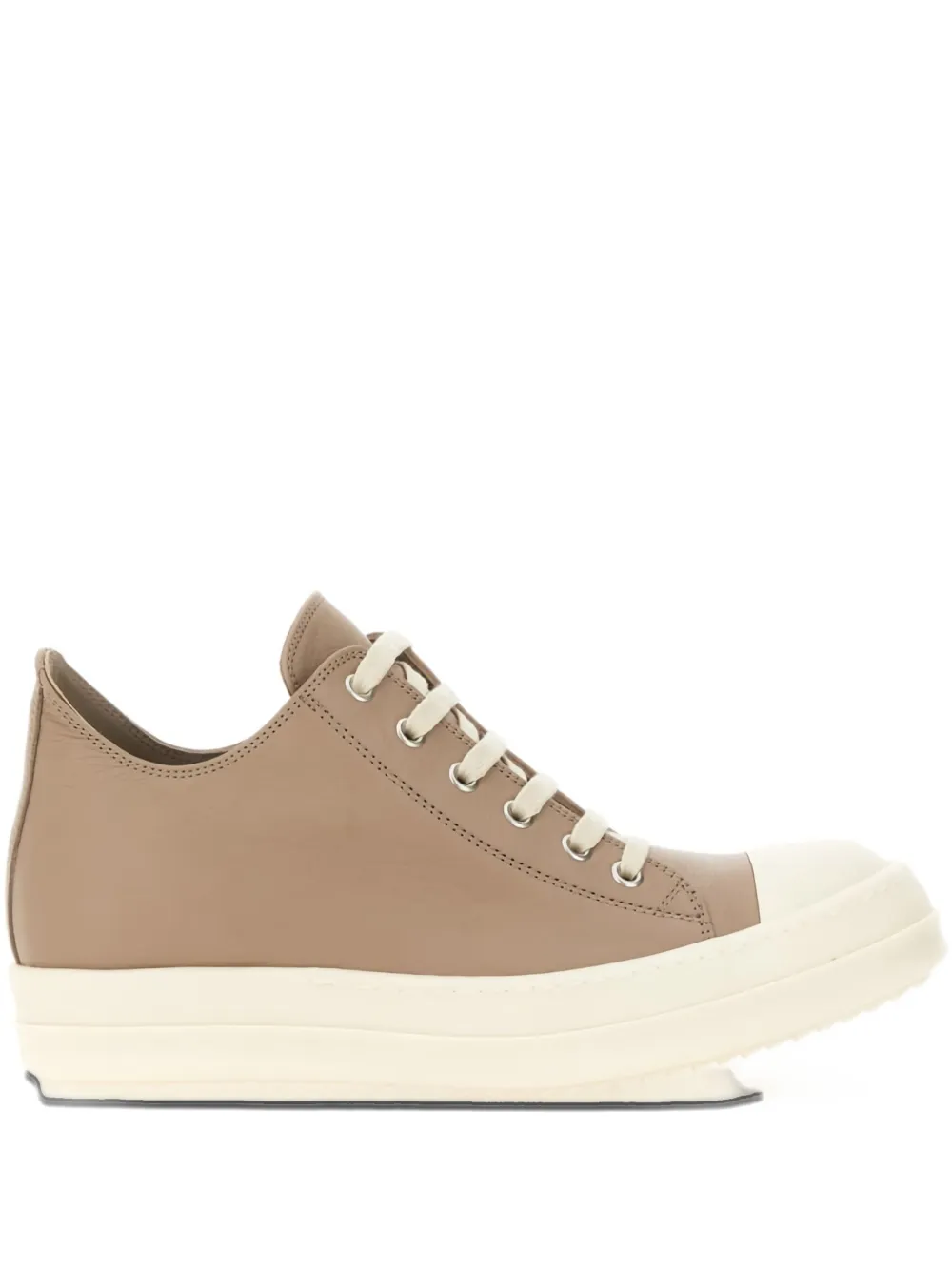 Rick Owens leather lace-up trainers Neutrals