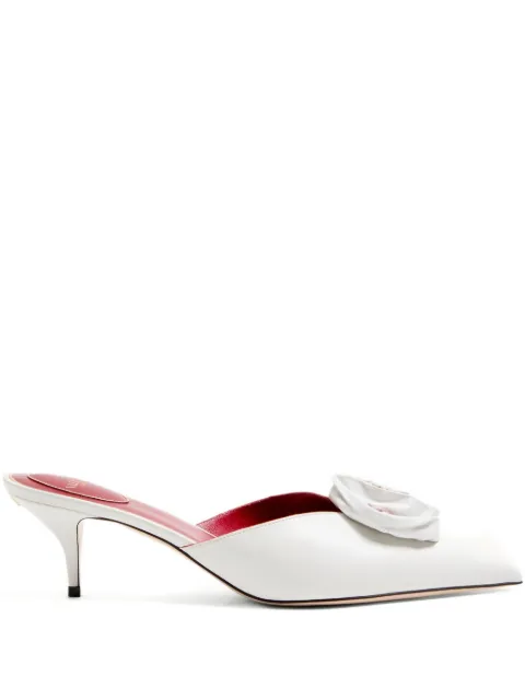 Valentino Garavani 55mm Drip Rose leather mules