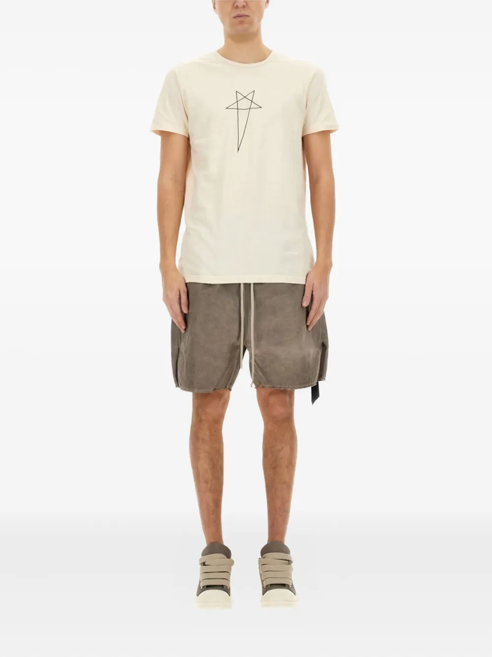 Rick Owens DRKSHDW zip frayed shorts | Grey | Image 1