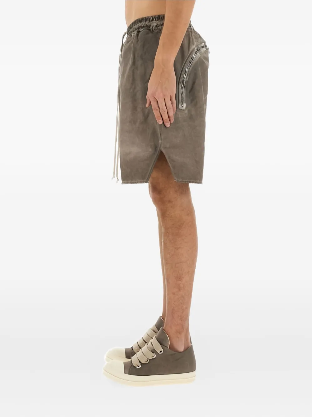 Rick Owens DRKSHDW Shorts met franje en rits Grijs