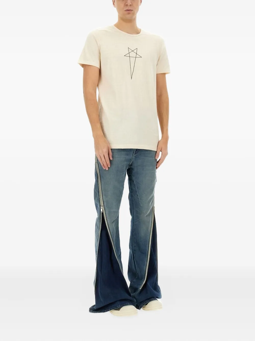 Rick Owens DRKSHDW T-shirt met sterprint Beige