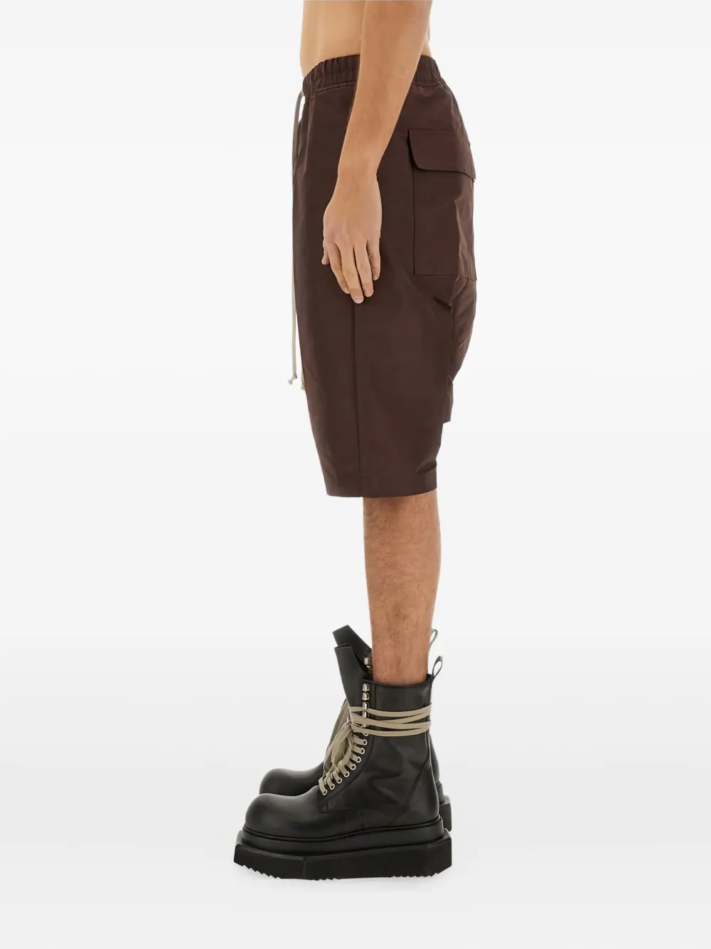 Rick Owens Rick's Pods shorts met trekkoord Bruin