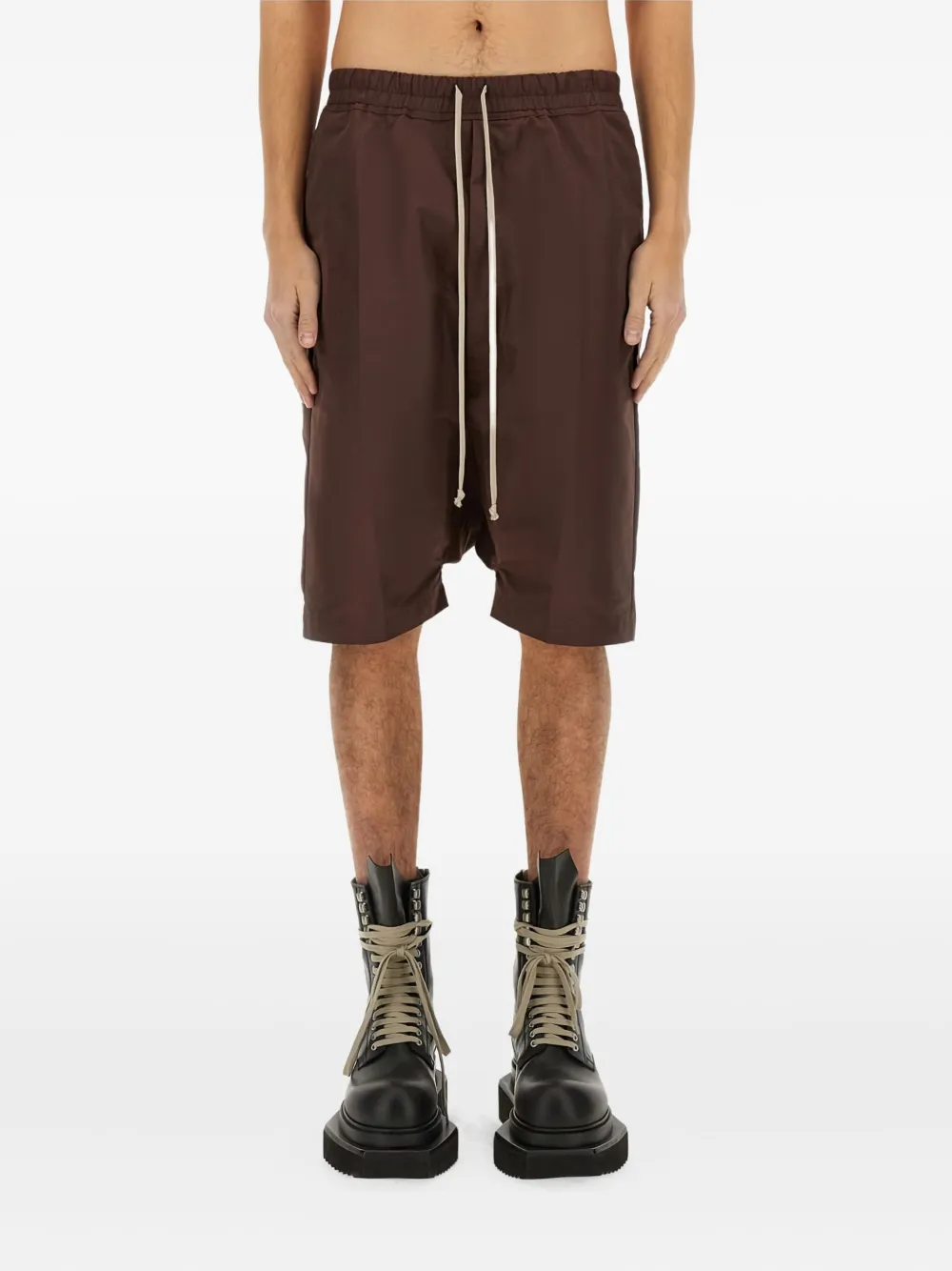 Rick Owens Rick's Pods drawstring pocket shorts | Brown | Image 1