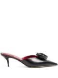 Valentino Garavani 55mm Drip Rose pointed-toe mules - Black