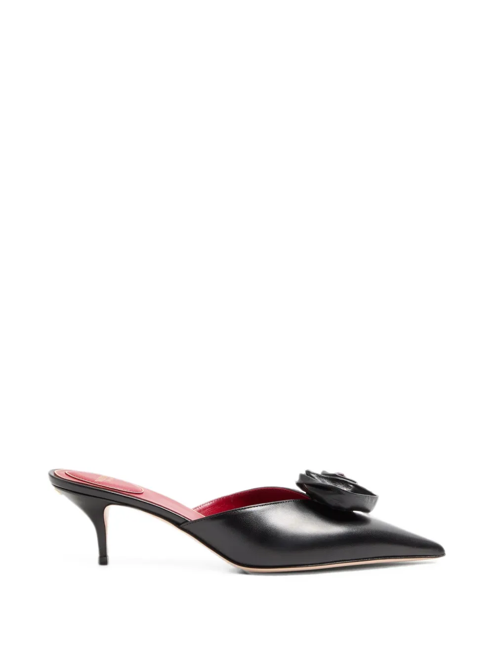 Valentino Garavani Drip Rose 55mm muiltjes met puntige neus Zwart