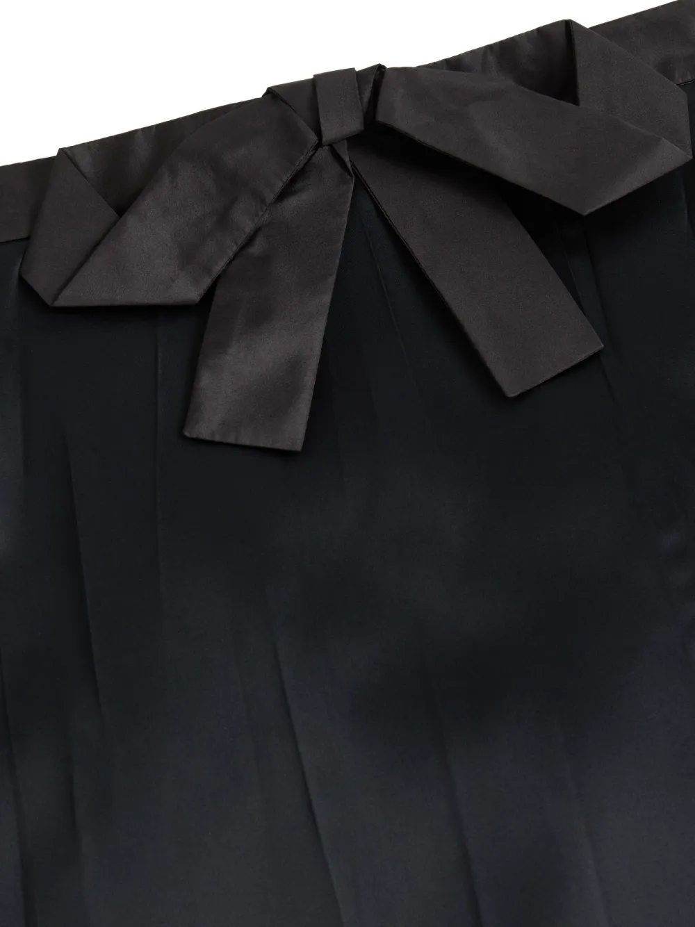 Valentino Bow-detail Satin Midi Skirt In Black