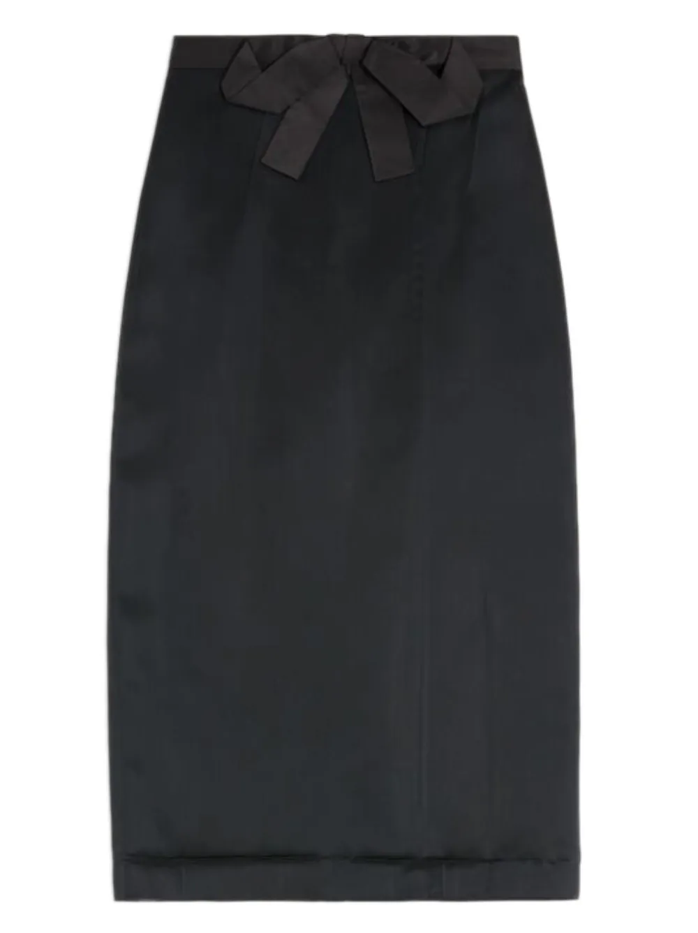 Valentino Garavani bow-detail satin midi skirt - Nero
