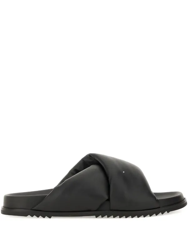 【関税＆送料込み】Rick Owens Black Padded Sandals With Pla Padded leather platform sandals in black - Rick Owens