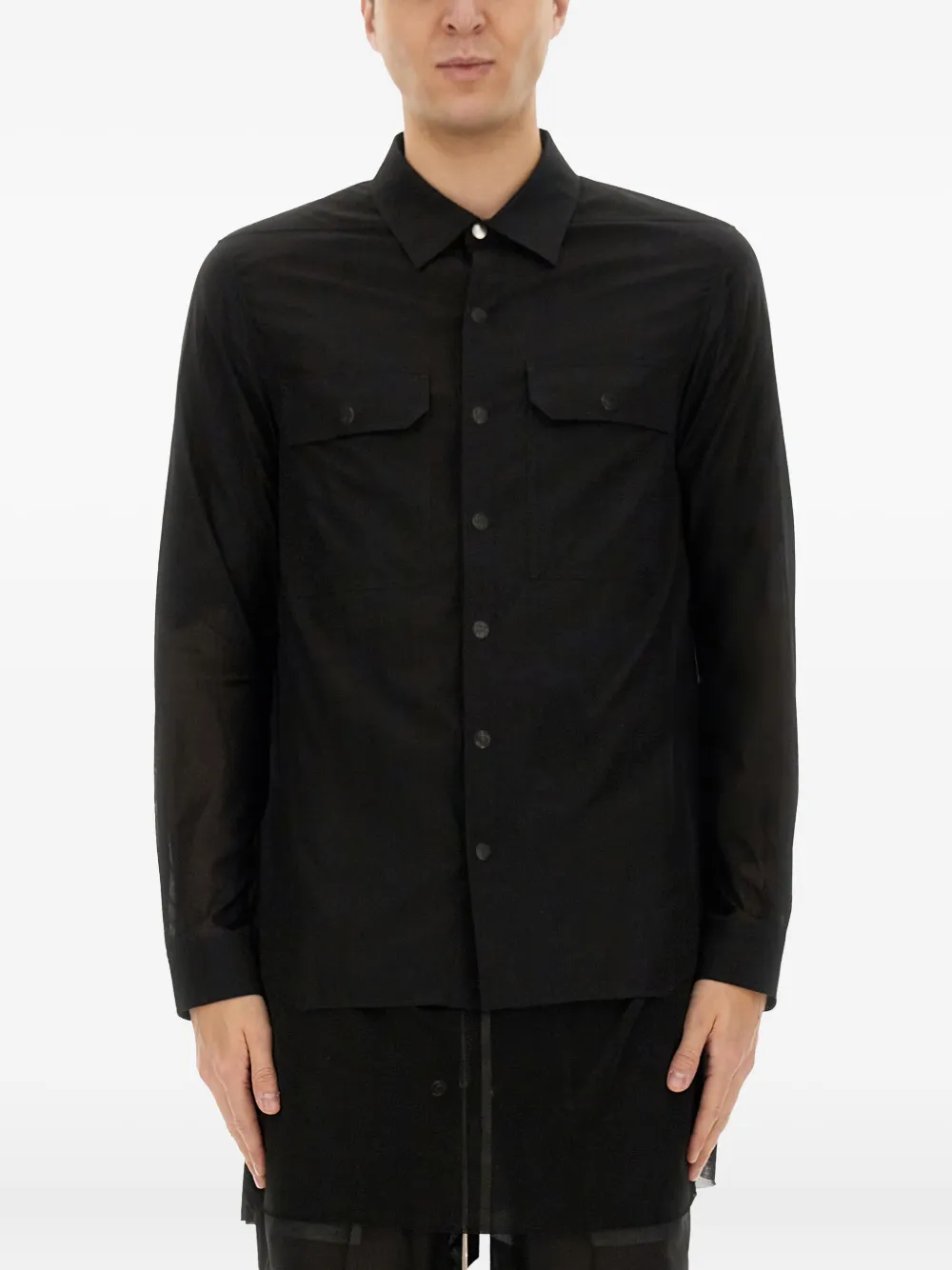 Rick Owens Overhemd met zak Zwart