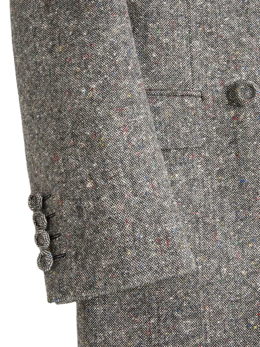 Valentino Double Breasted Boucle Wool Jacket In Gray