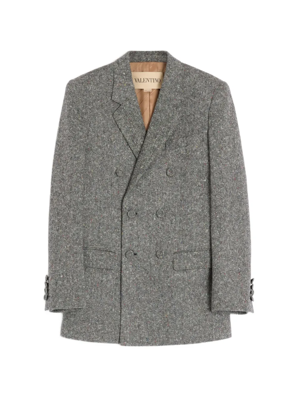 Valentino Garavani natté-boutonné double-breasted blazer - Toni neutri