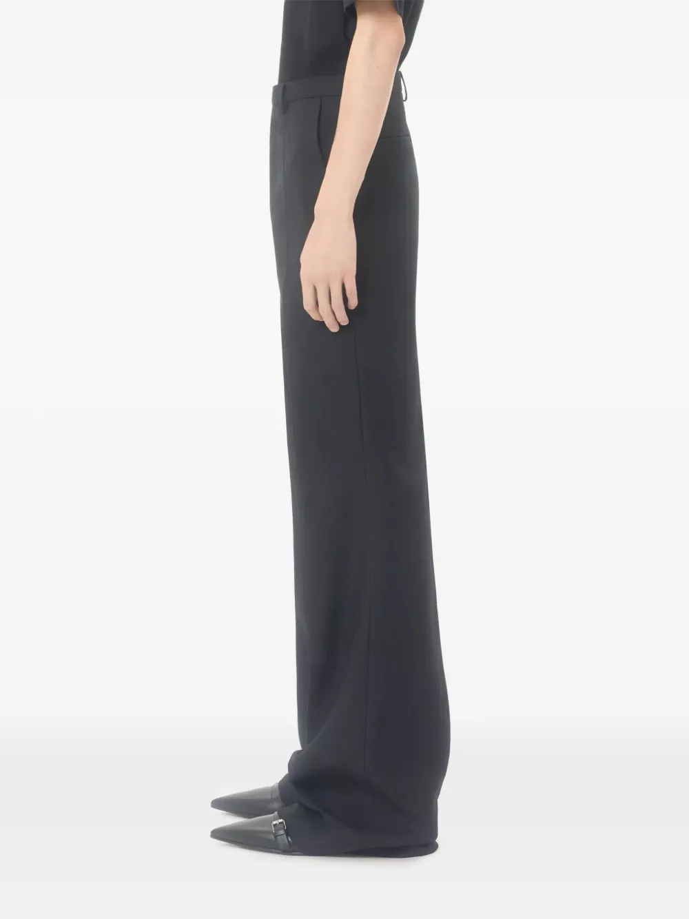 pleated flared trousers