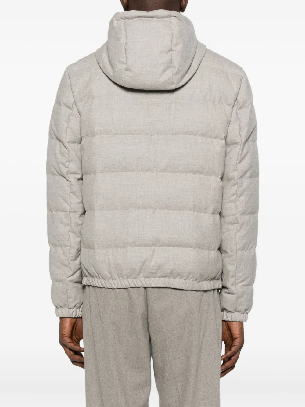 Eleventy Gewatteerde jas met capuchon Grijs