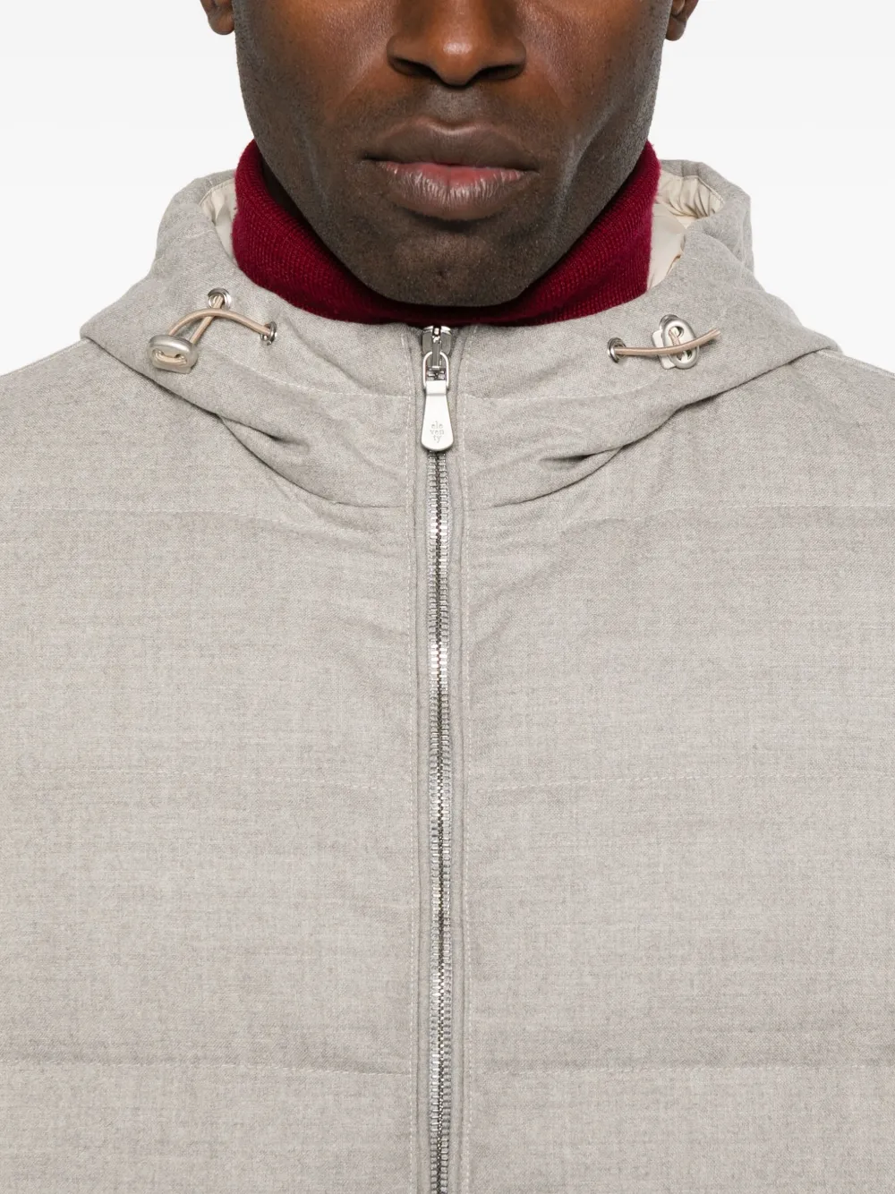 Eleventy Gewatteerde jas met capuchon Grijs