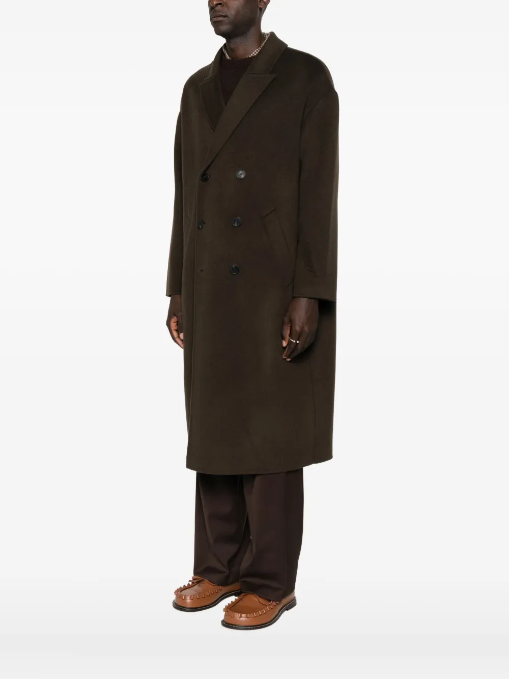  Amaránto Double-breasted Coat - Brown 