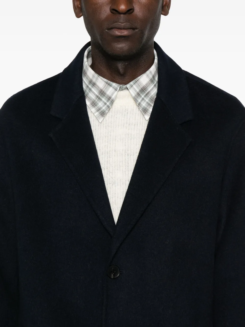 Amaranto Single-breasted Coat In Black