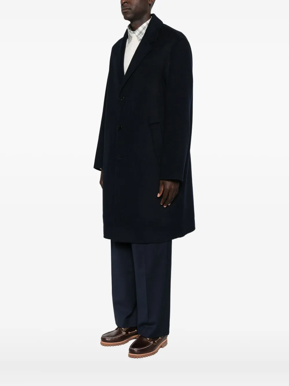 Amaranto Single-breasted Coat In Black