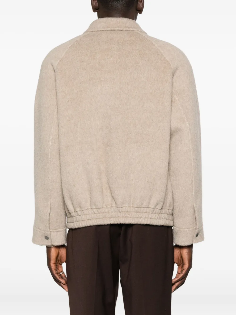 Amaranto Zip-up Welt-pocket Jacket In Brown