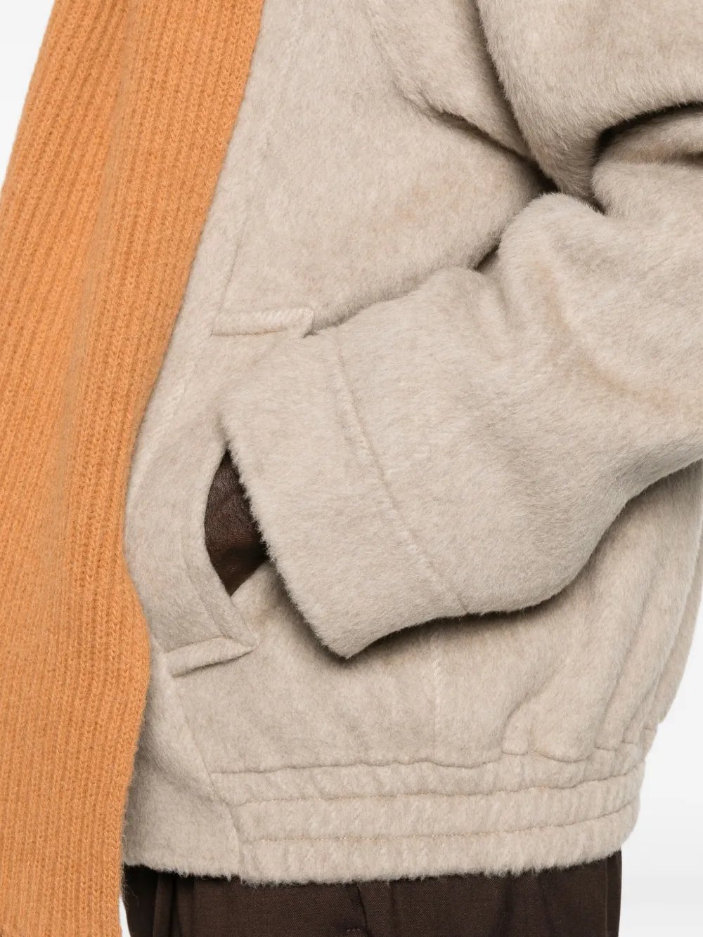 Amaranto Zip-up Welt-pocket Jacket In Brown