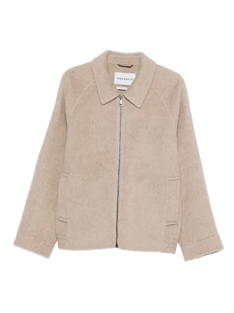 AMARÁNTO zip-up welt-pocket jacket