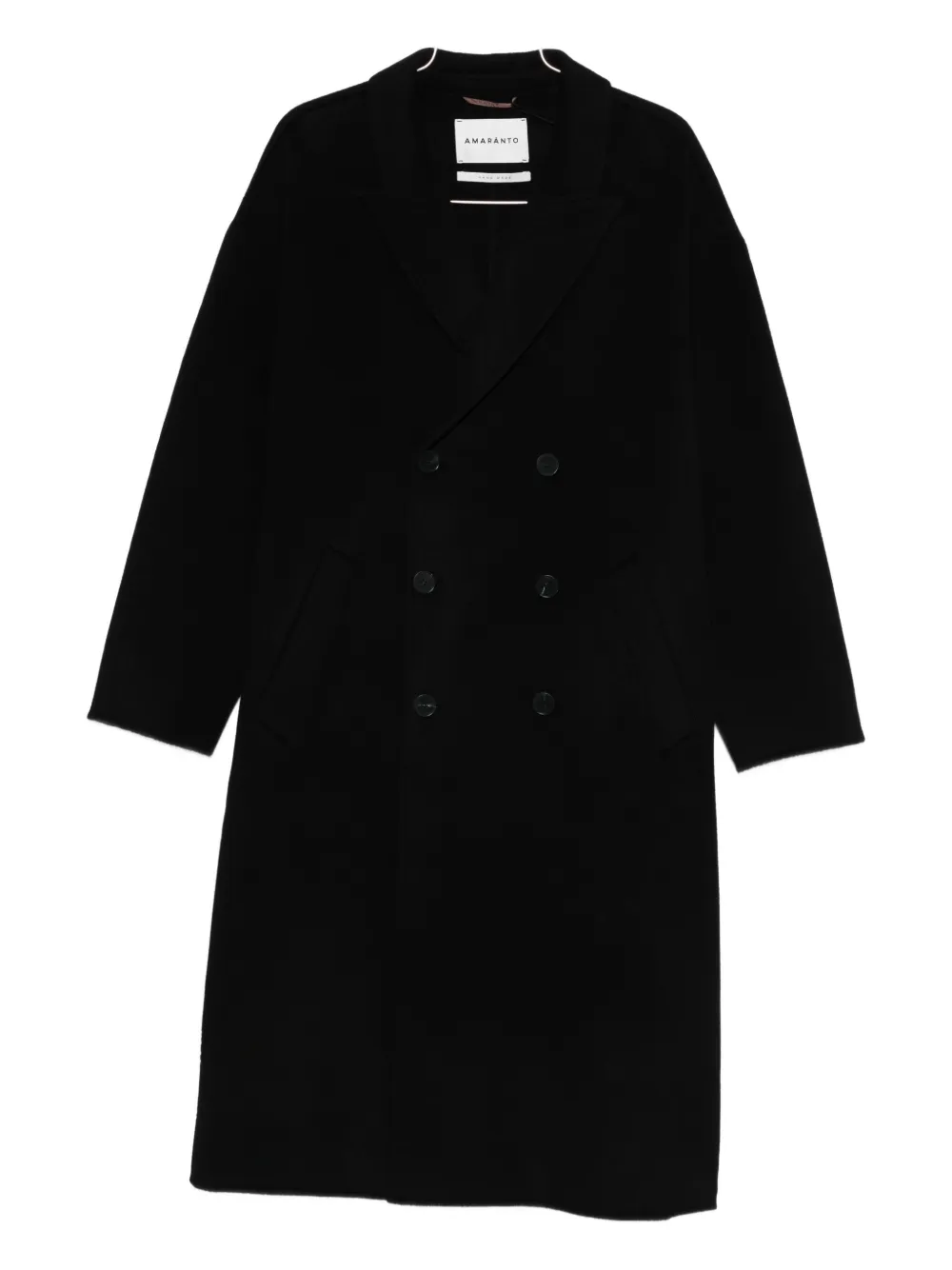 AMARÁNTO notched-lapel double-breasted coat | Black | Image 1